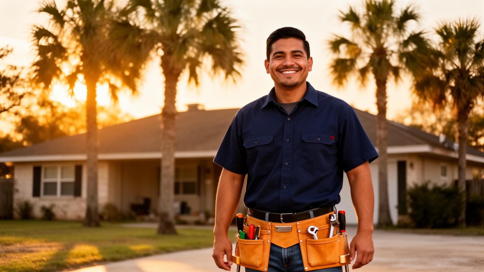 South Texas service pro on the job